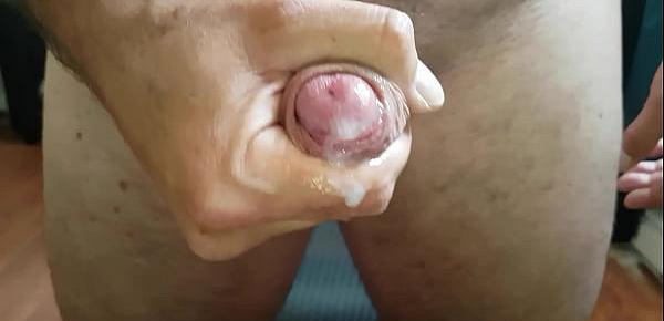  Big uncut foreskin cock cumshot